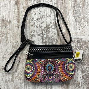 NWOT Sakroots Campus Mini 3 way Crossbody Shoulder Bag Wristlet Purse
